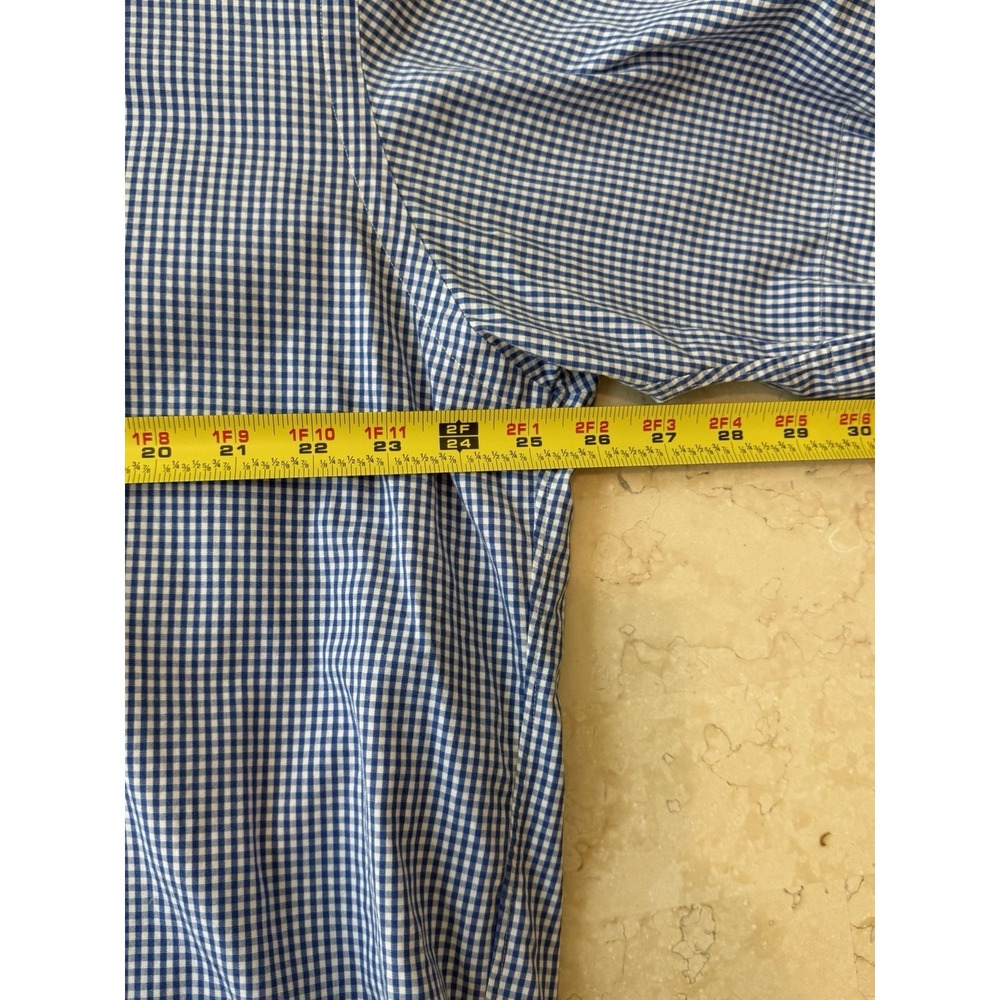 Ralph Lauren Blake Men's L Blue White Check Short Sleeve Button-Down Shirt - Picture 8 of 10